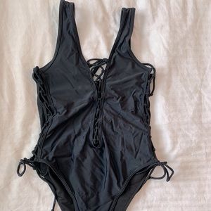 Shein Black One Piece Bathing Suit